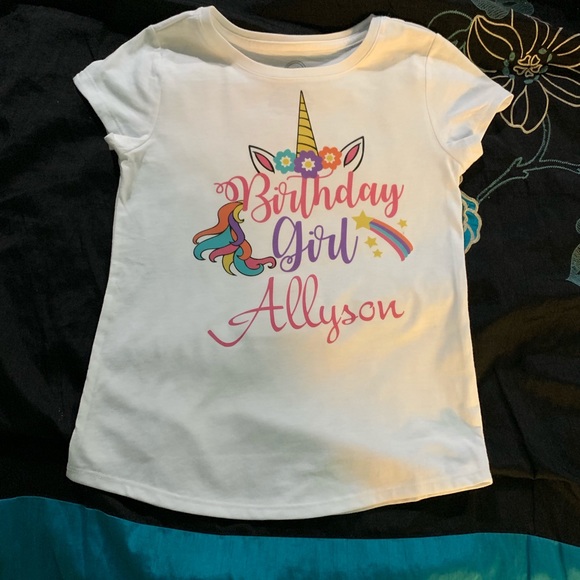 Made 2 Order Birthday Girl Unicorn 濾 Shirt - Picture 4 of 4